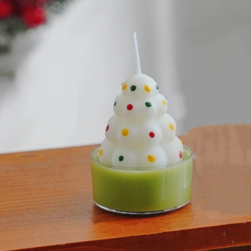 Christmas Tree Tea Candle Snowman Santa Claus Shape Flame Aromatherapy Candle Holiday Party Decorative Candles Photo Props