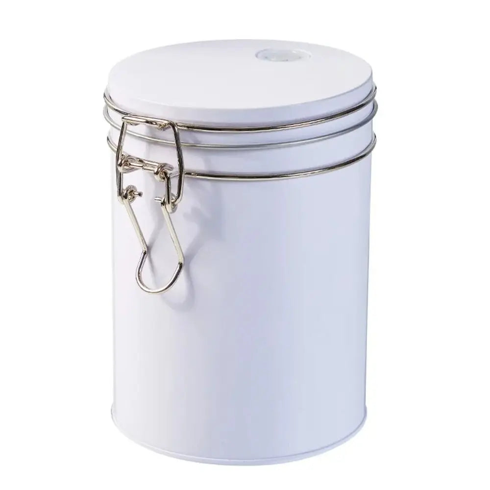 Tinplate Airtight Coffee Canister with Check Valve Large Capacity Beans Storage Container Multifunction Smell Proof