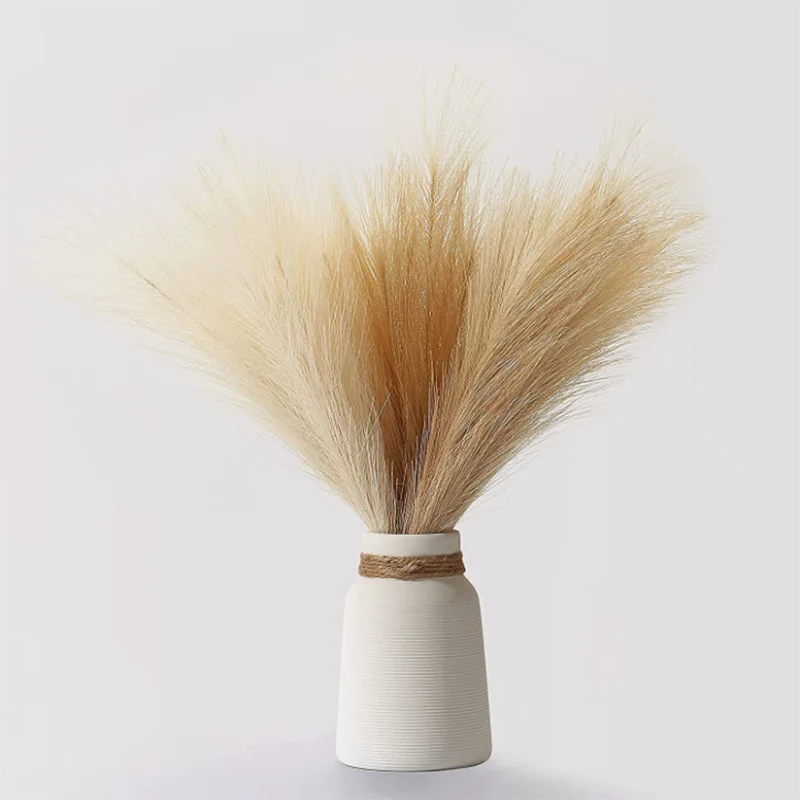 10Pcs Artificial Pampas Grass Bouquet for Home Bedroom Room Wedding Party Decoration Fake Plant Simulation Dried Flower Reed