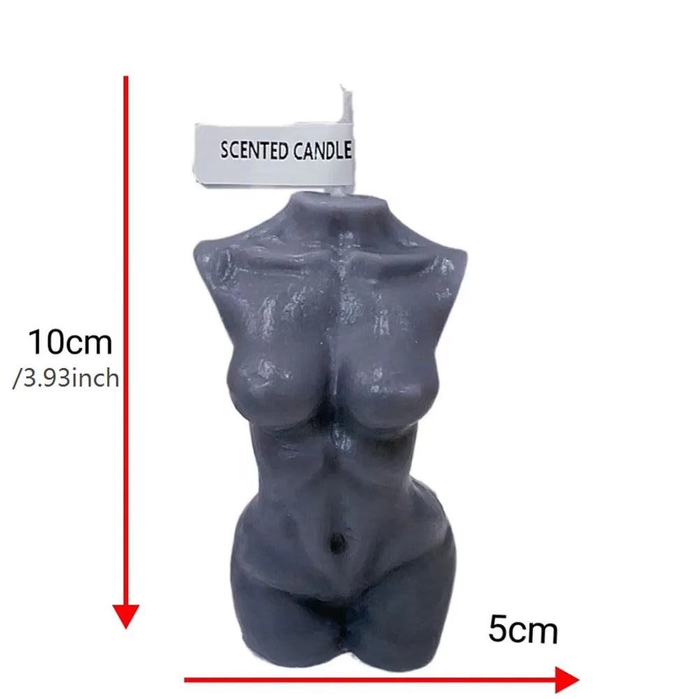 Female Torso Body Shape Scented Candle for Home Decor – Artistic Body Shape Soy Wax Candle, 10cm Mini Figurine Gift