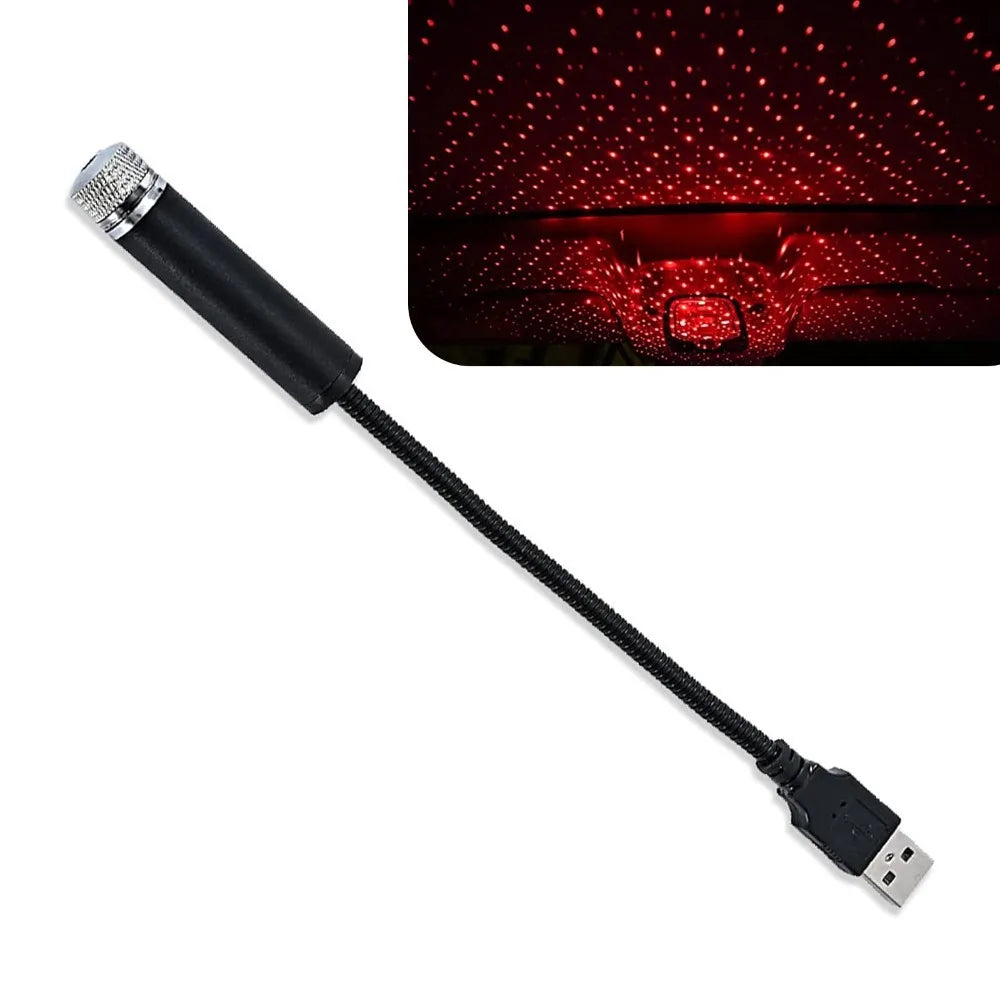 Mini Car Roof Star Sky Lamp Plug And Play USB Projection Ambience Night Light Interior Ambient Car Ceiling Star Lights