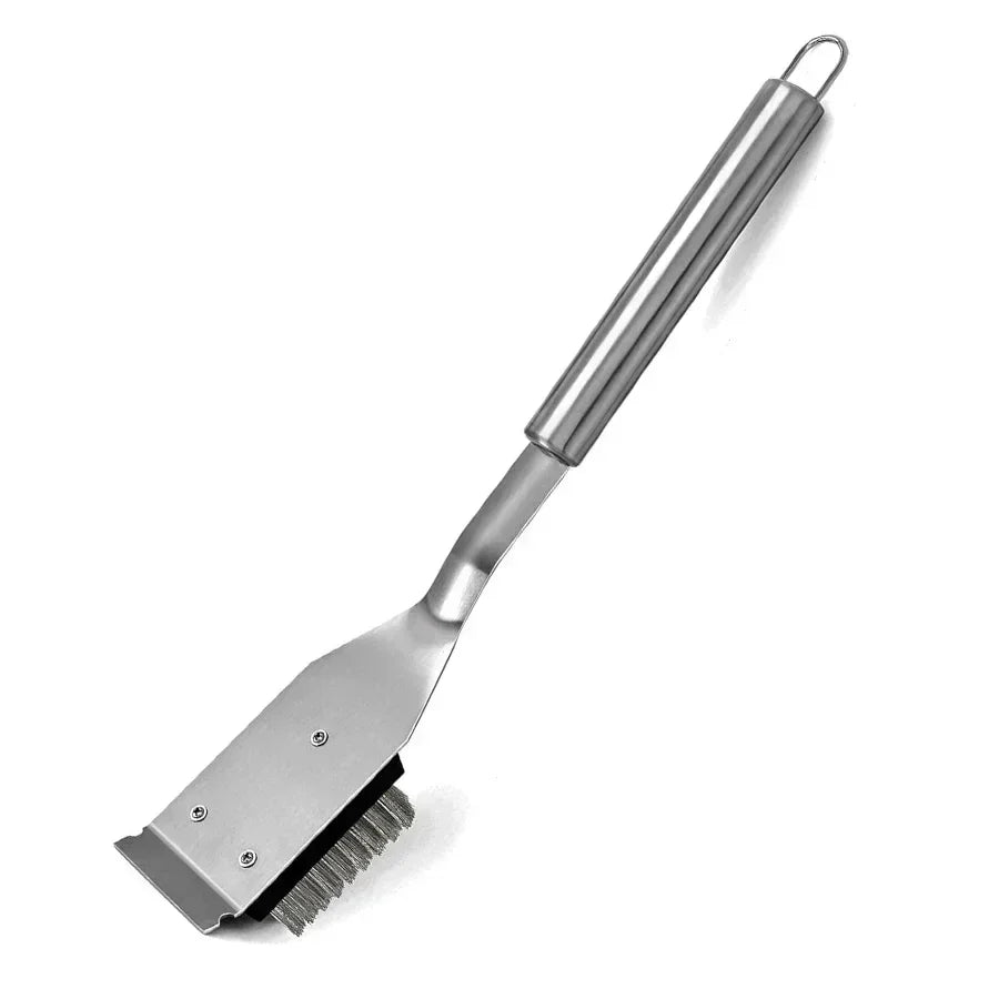 CZHIYAO Stainless Steel BBQ Brush And Scraper Set Safe Grill Cleaning Tool Outdoor Barbecue Accessories Perfect Gift Men Fathers
