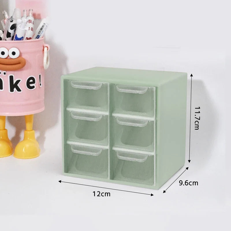 Multi-layer Desktop Storage Box Large Capacity Dustproof Organizing Box Multifunctional Transparent Six Grid Drawer Storage Box
