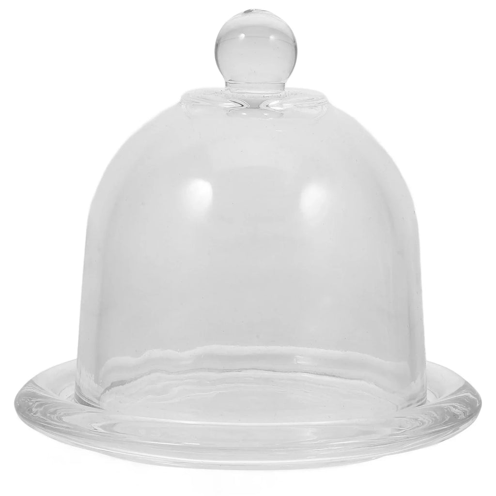 Dessert Glass Tray With Lid Mini Cake Plate Stand For Display Serveware Set Small Dustproof Sweet Plate Cupcake Dish Holder