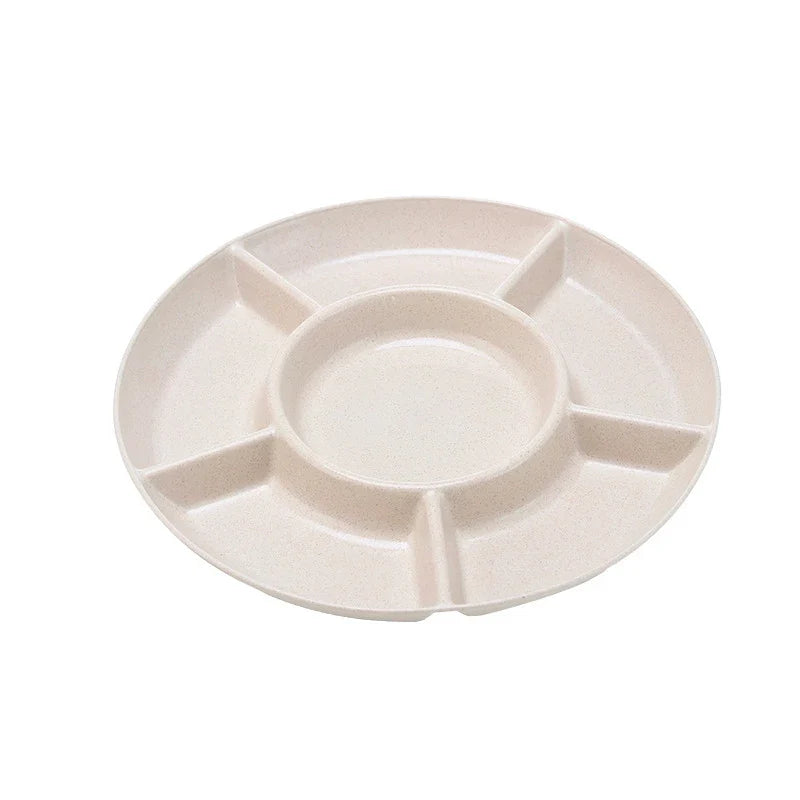 6-Compartment Food Storage Tray Fruit Snack Plate Appetizer Serving Platter