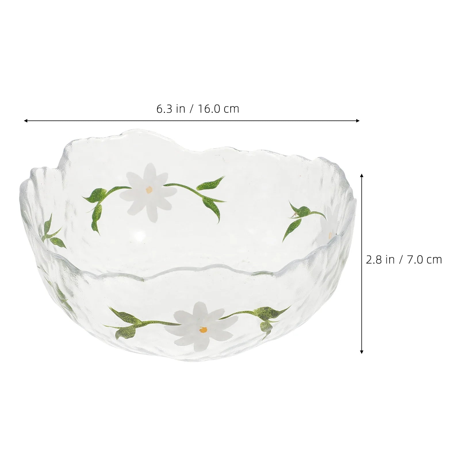 1Pcs Glass Fruit Bowl Exquisite Workmanship Smooth Surface Salad Dessert Snack Container Elegant Design for Parties and