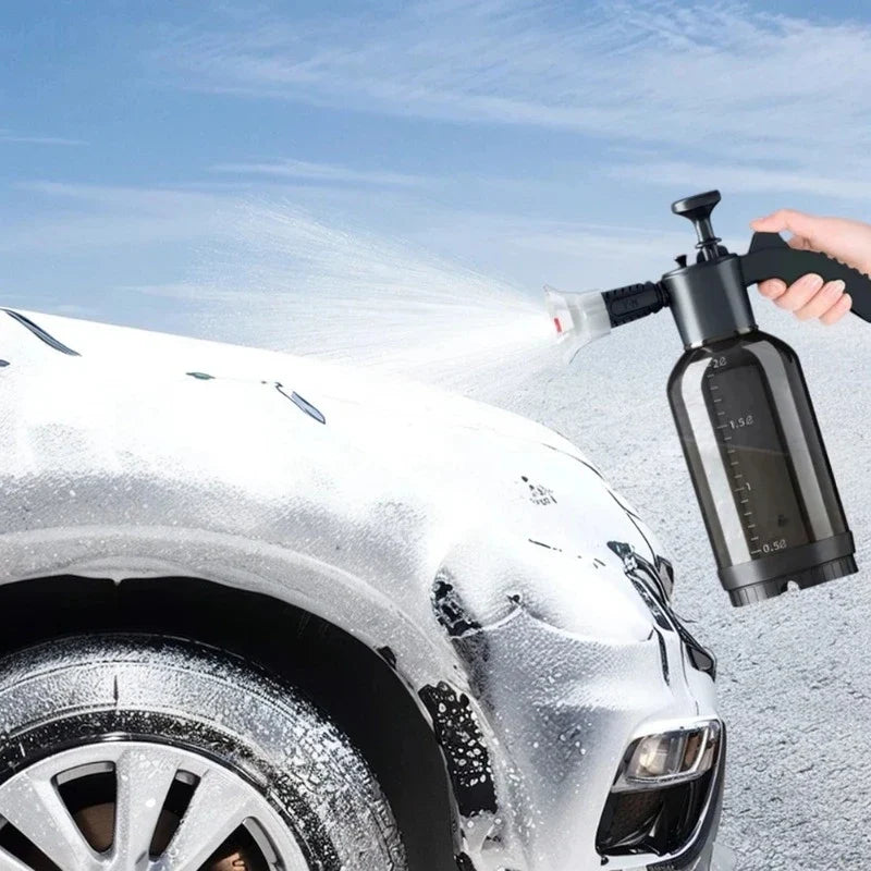 2L Transparent Foam Sprayer Car Wash Hand-Held  Watering Can Air Pressure Sprayer Plastic Disinfection Water Bottle Car Cleaning