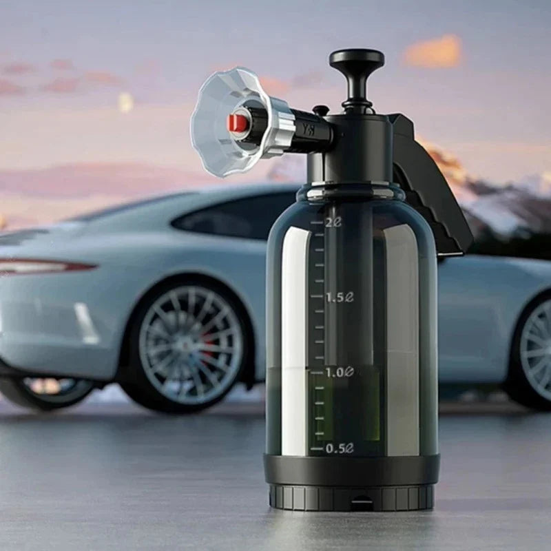 2L Transparent Foam Sprayer Car Wash Hand-Held  Watering Can Air Pressure Sprayer Plastic Disinfection Water Bottle Car Cleaning