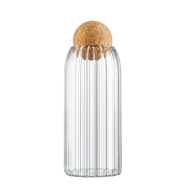 Glass Storage Jars with Airtight Wooden Lids Modern Pantry Containers for Coffee Tea Sugar Spices Kitchen Counter Jars