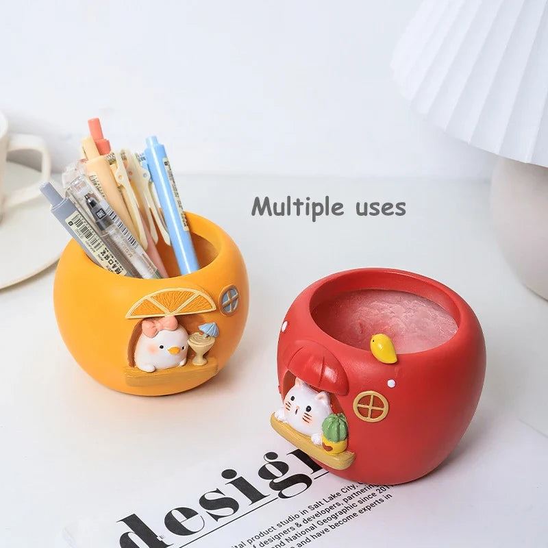 Cute Fruit Themed Planters for Succulents Plants Flower Pots Decorative Ornament Fairy Garden Figurine Home Table Decoration