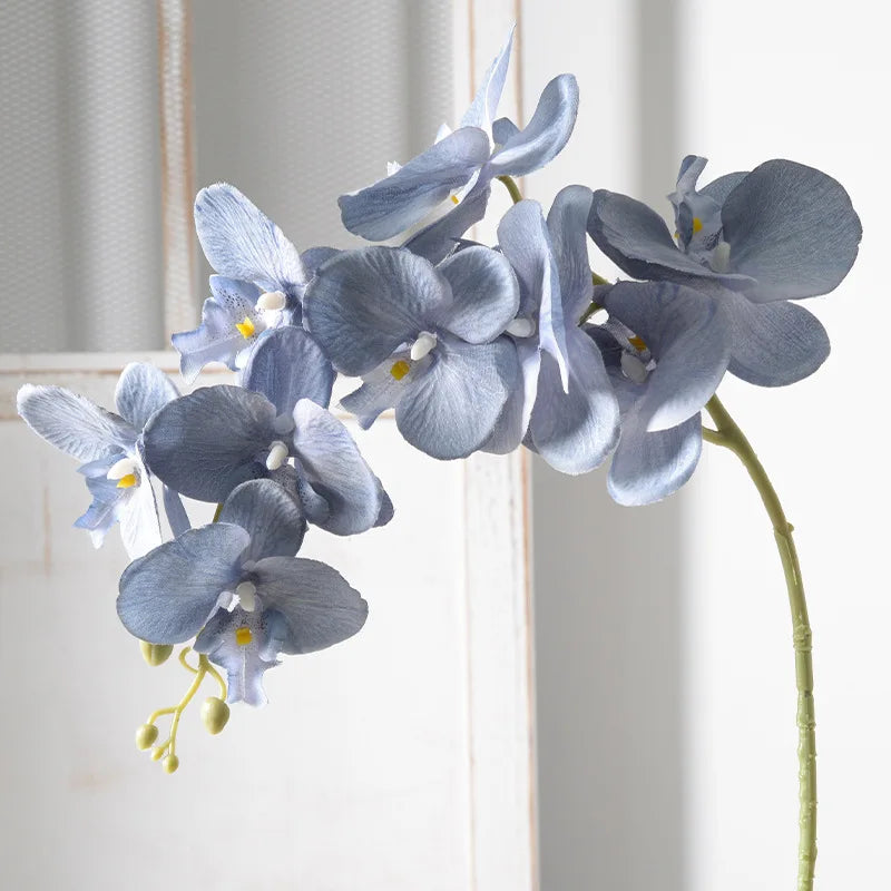 2pc 36cm Phalaenopsis Silk Cloth Artificial Flower Glue Feel 9 Orchid Flower Arrangement Bonsai Material Home Desktop Decoration