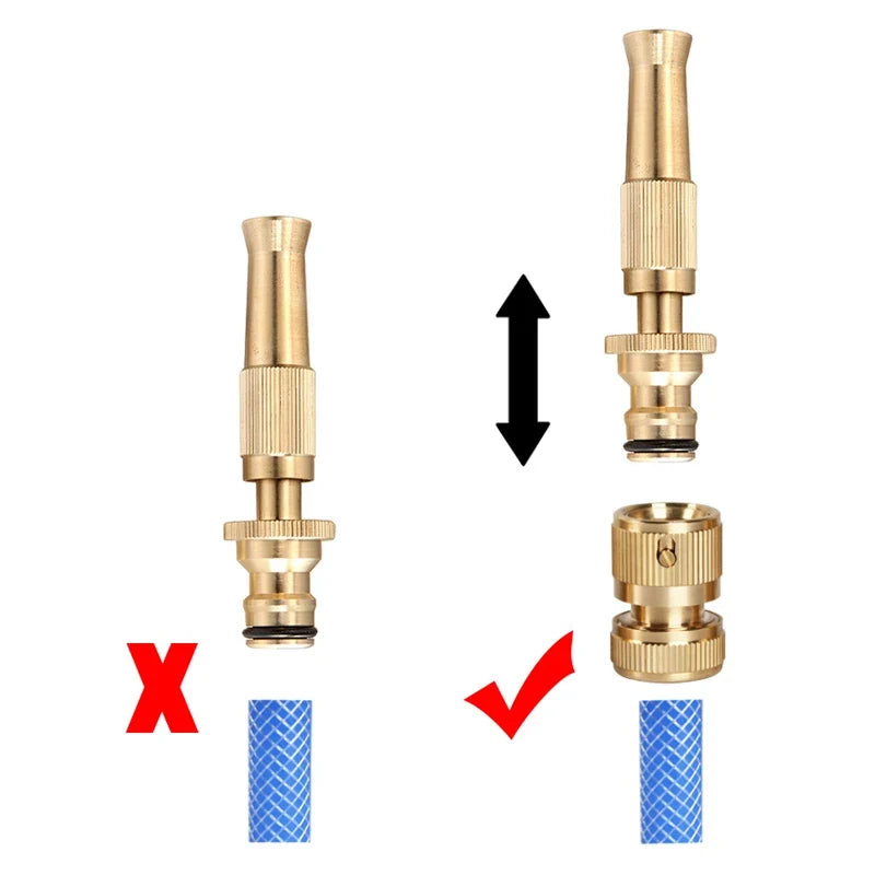 High-Pressure Spray Gun, Alloy Direct Spray Gun Set, Copper Garden Hose Nozzle with Quick Connect Kit for Washing & Watering