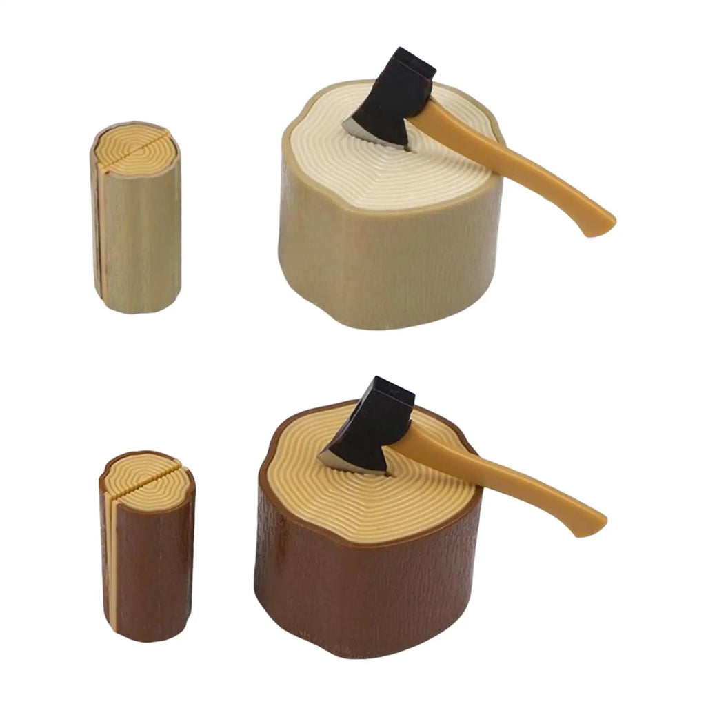 1:12 Axe and Wooden Stake Set Micro Landscape Mixed Model Supplies Mini Garden