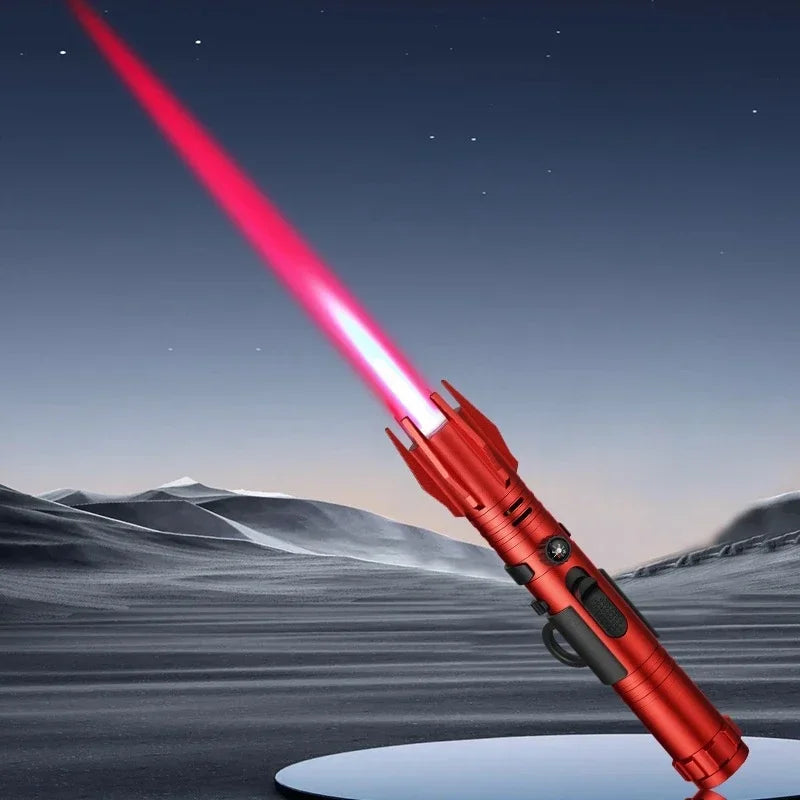 Metal Lightsaber Style Gas Lighter Powerful Red Flame Turbine Jet Torch Outdoor Compass Windproof Lighter BBQ Welding Cigar Tool