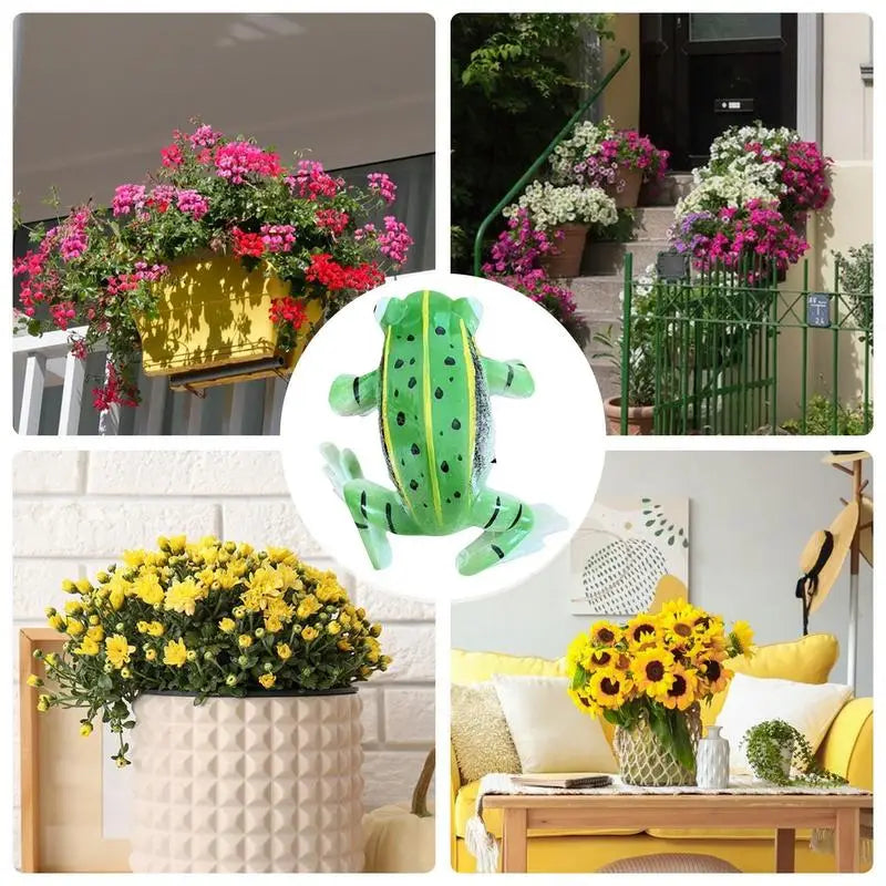 Flower Pot And Vase Hugger Planter Pot Hanger Frog Resin Pot Hugger Creative Animal Climbing Sculpture Garden Decor For Planter