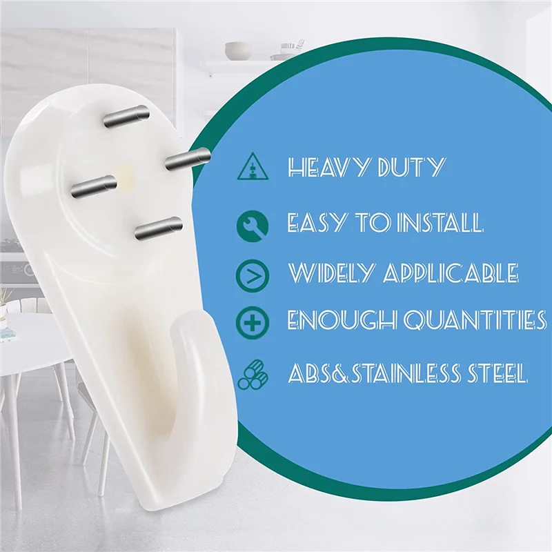 40 Picture Hangers, Concrete/Plaster/Hard Wall Hooks, for Hanging Pictures, Tapestries, Clocks and Heavier Weights HOT