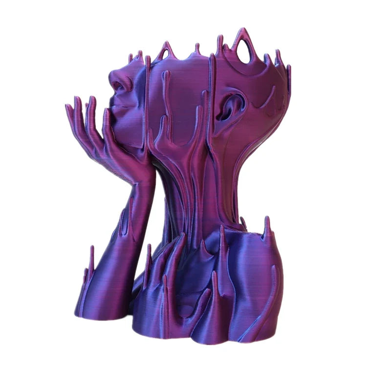 MELTED GIRL Planter Succulent Plant Flower Pot Resin Container With Drain Holes Flowerpot Figure Garden Decor Tabletop Ornament