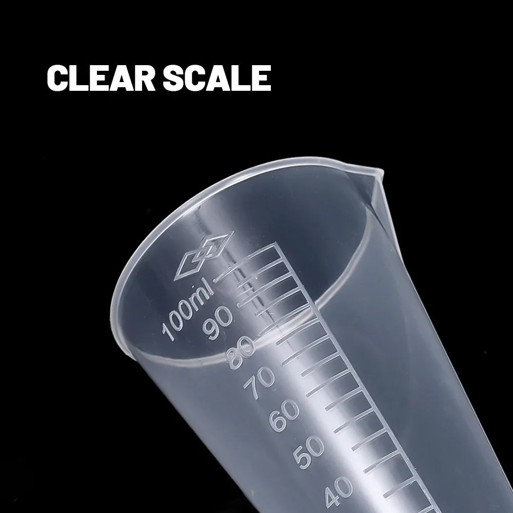 10-1Pcs Triangular Measuring Cup with Scale Transparent Plastic Graduated Cylinder Pour Spout Liquid Container Kitchen Bar Tool