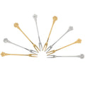 8pcs Stainless Steel Flower Dessert Forks For Cake Fruit Appetizer Party Buffet Salad Serveware Set Metal Sweet Forks