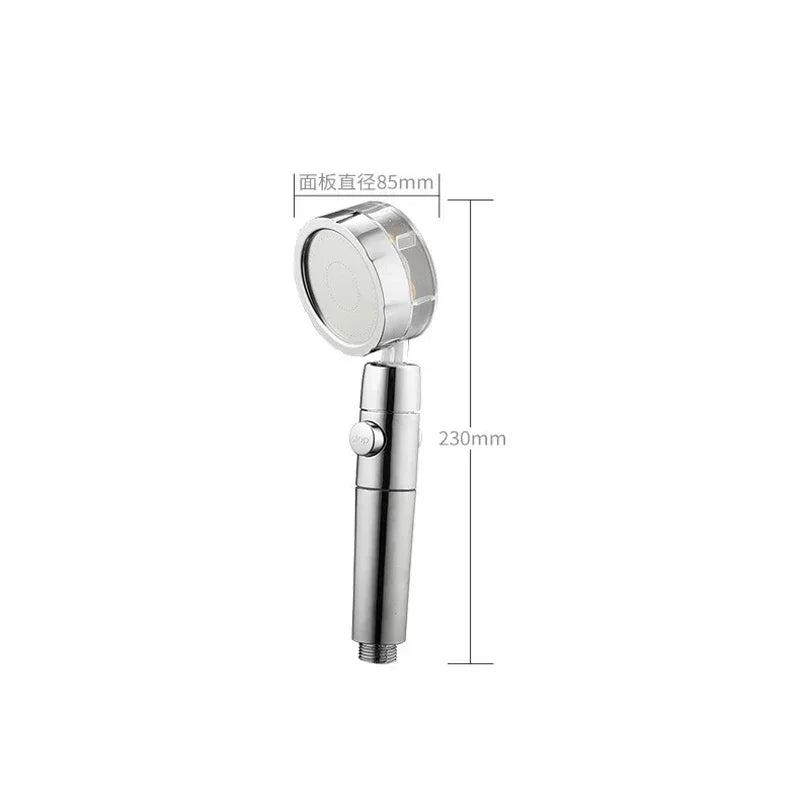 360 Degrees Rotating Turbo Power Shower Head Rain Shower Turbocharge Watering Can with Fan Bathroom Accessories Turbolux Showe