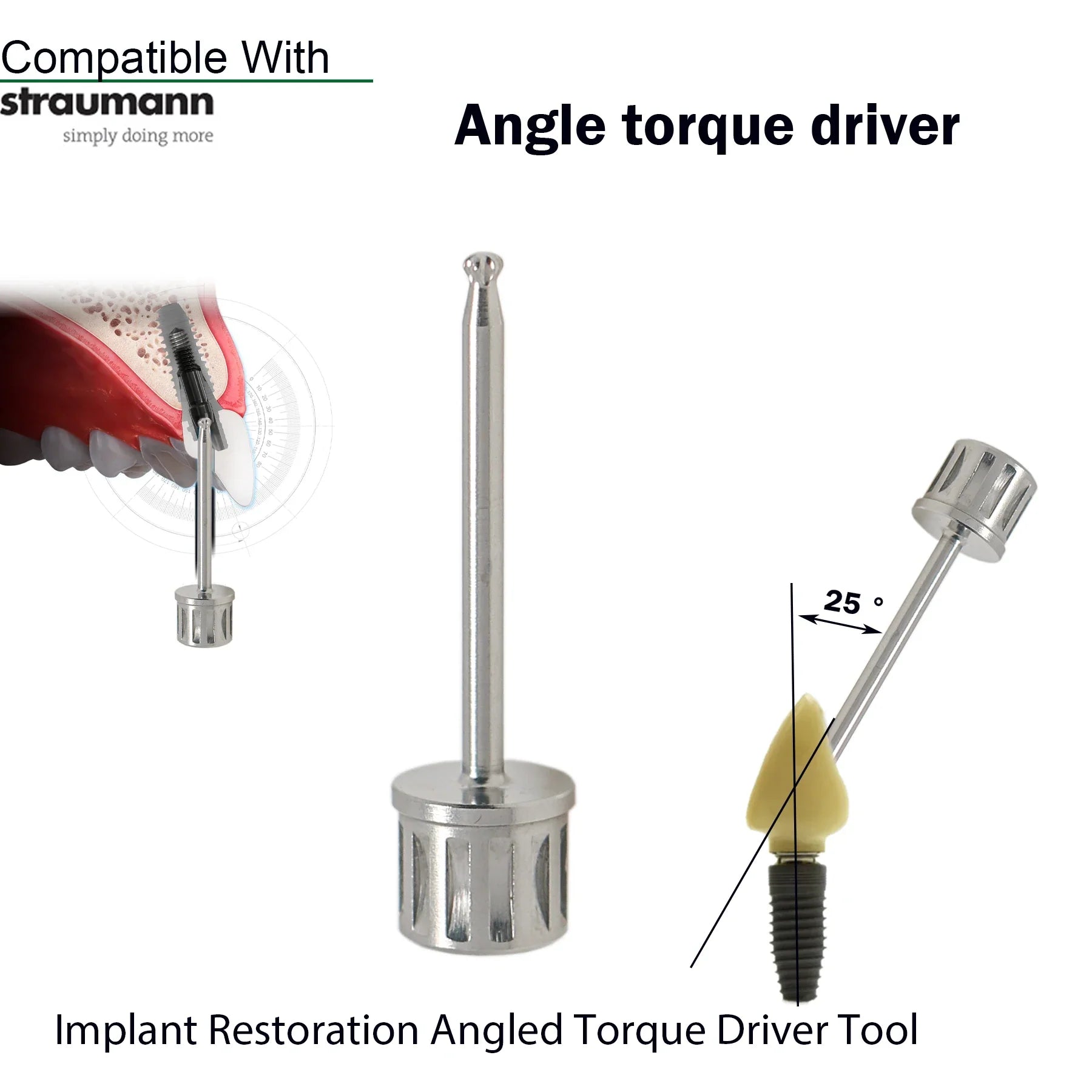 Dental  Implant Abutment Screwdriver Tool 25 Degree Angled For ITI Straumann Implant Tool Restoration