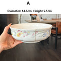 Floral Ceramic Dinner Set French Style Plates Oval Serving Bowls Unique Artistic Tableware For Daily Home Use Dining