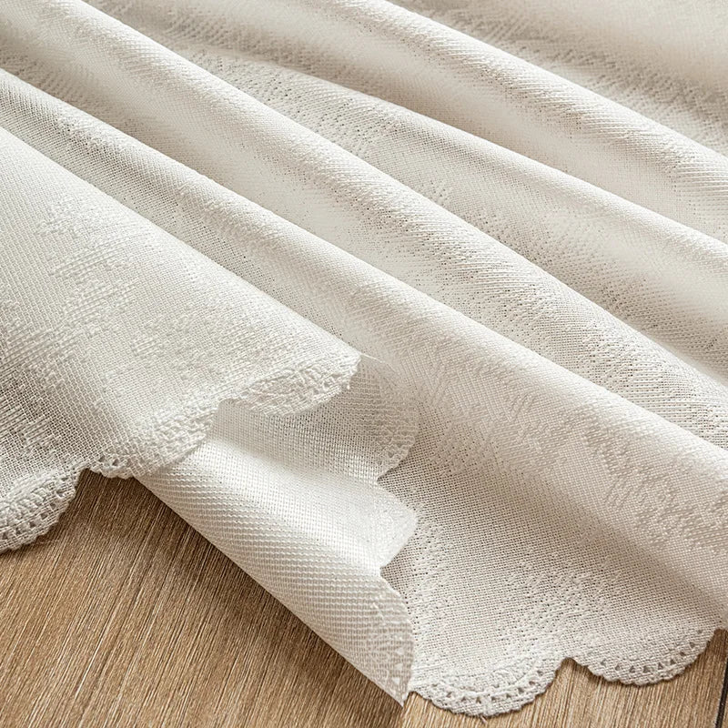 1pc﻿ Tablecloths Fabric Tassel Tablecloth Dust-Proof Table Cover for Kitchen Dinning Tabletop Home Decoration Everyday Use ﻿ ﻿