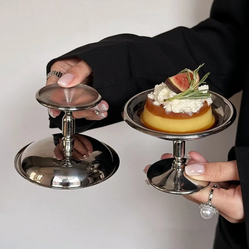 Ice Cream Cup Stainless Steel 304 Serving Dessert Bowl Cups Sauce Bowls Mini Round Footed Yogurt Snack Candy Cup for Salad Fruit