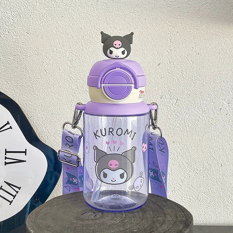 Sanrio Children's Summer Drink Water Bottle Girls Outdoors Portable Kettle Birthday Gift Cute Kulomi Food Grade Plastic Cup