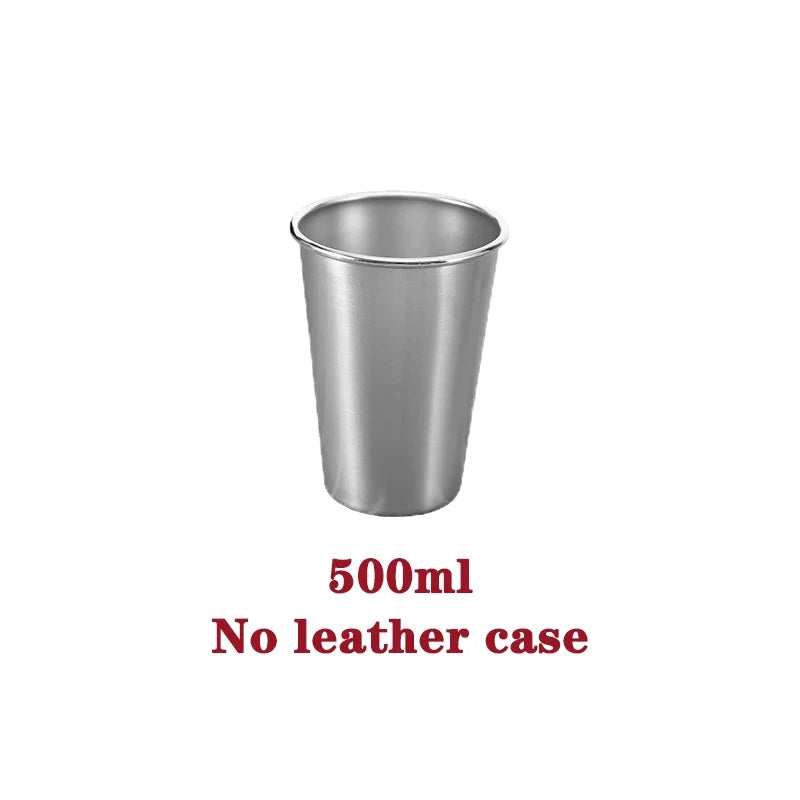 30ml-500ml Stainless Steel Metal Cup Beer Cups White Wine Glass Coffee Tumbler Travel Camping Mugs Drinking Tea Mug Set Outdoor