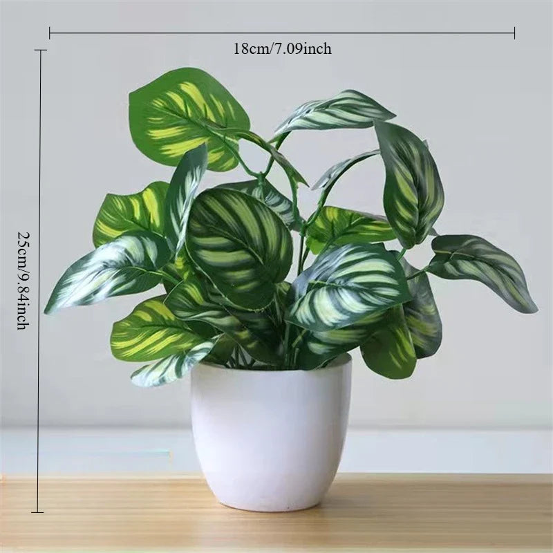 1PC Artificial Foliage Plant Pot Bonsai Party Mall Home Desktop Office Decor Small Bonsai Fake Flower Potted Home Decorations
