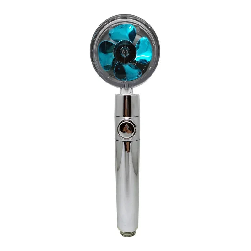 360 Degrees Rotating Turbo Power Shower Head Rain Shower Turbocharge Watering Can with Fan Bathroom Accessories Turbolux Showe
