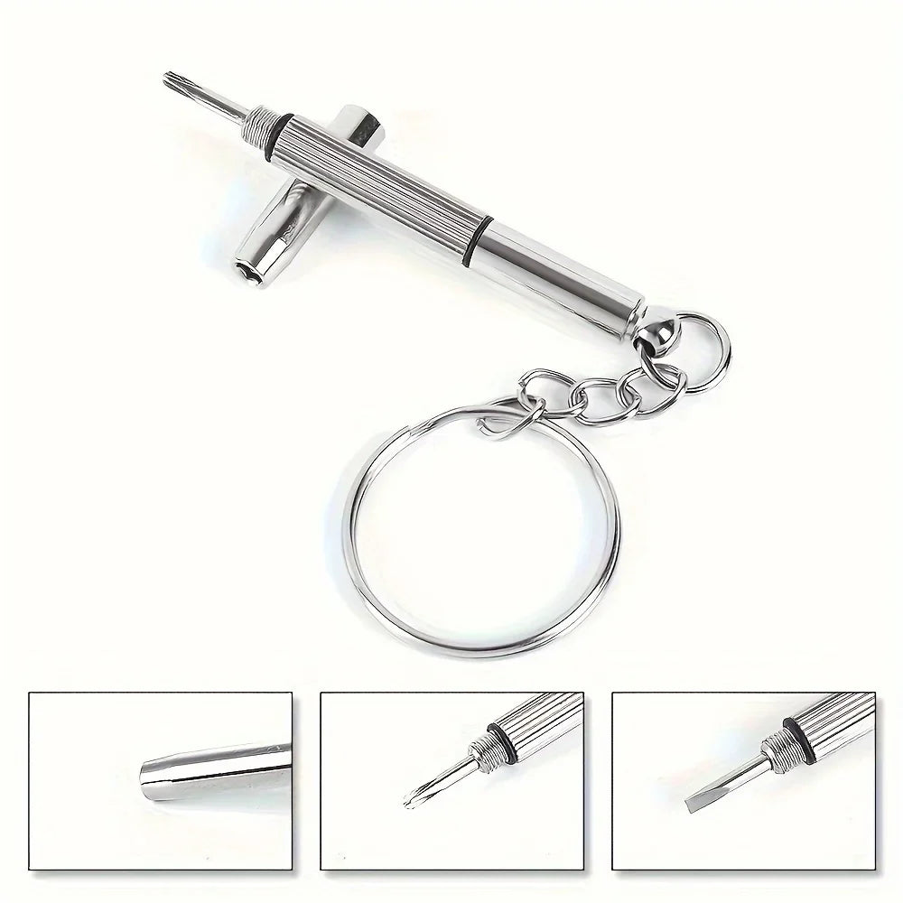 10pcs Precision Eyeglass Screwdriver Set, Steel Glasses Repair Tool Kit, with Keychain for Watch & Glasses Repair Handyman Tools
