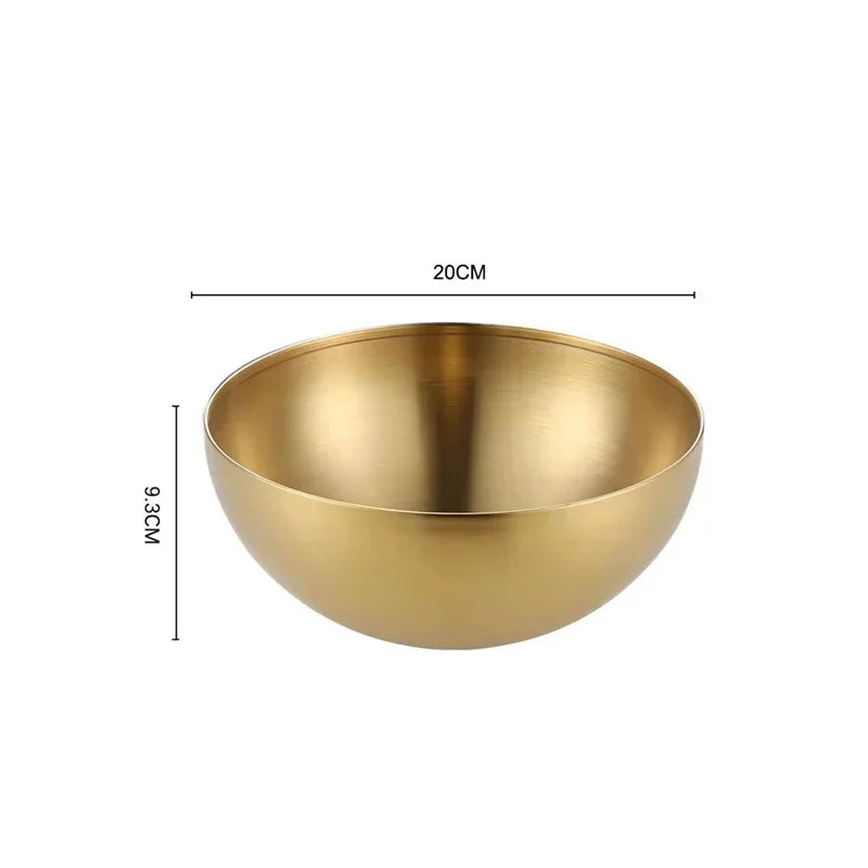 Thick Stainless Steel Fruit Salad Bowls 15cm/20cm/25cm Soup Rice Noodle Ramen Bowl Mixing Bowls Food Container Kitchen Tableware