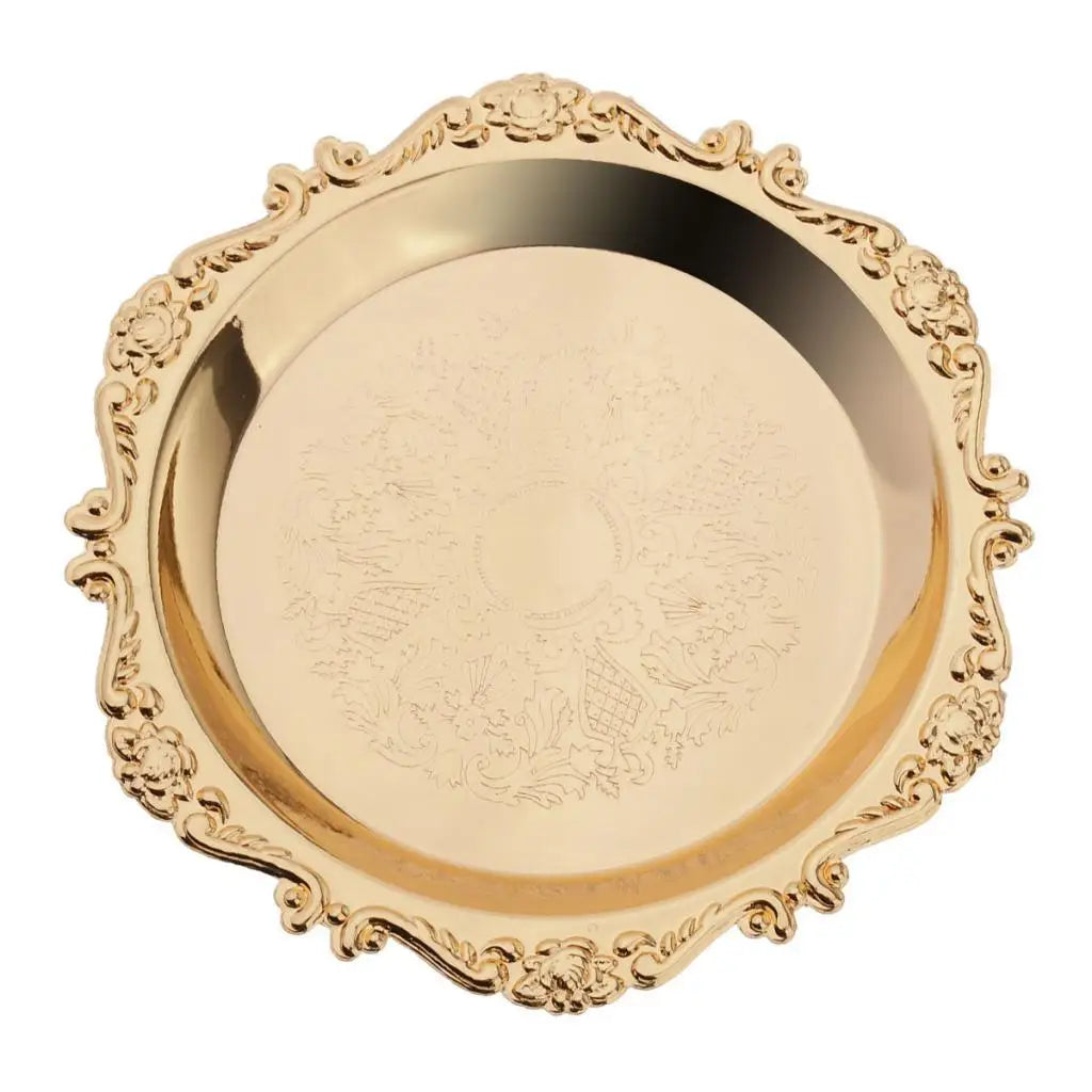Metal Golden Fruits Holder Tray Serveware Home Gathering Dinner