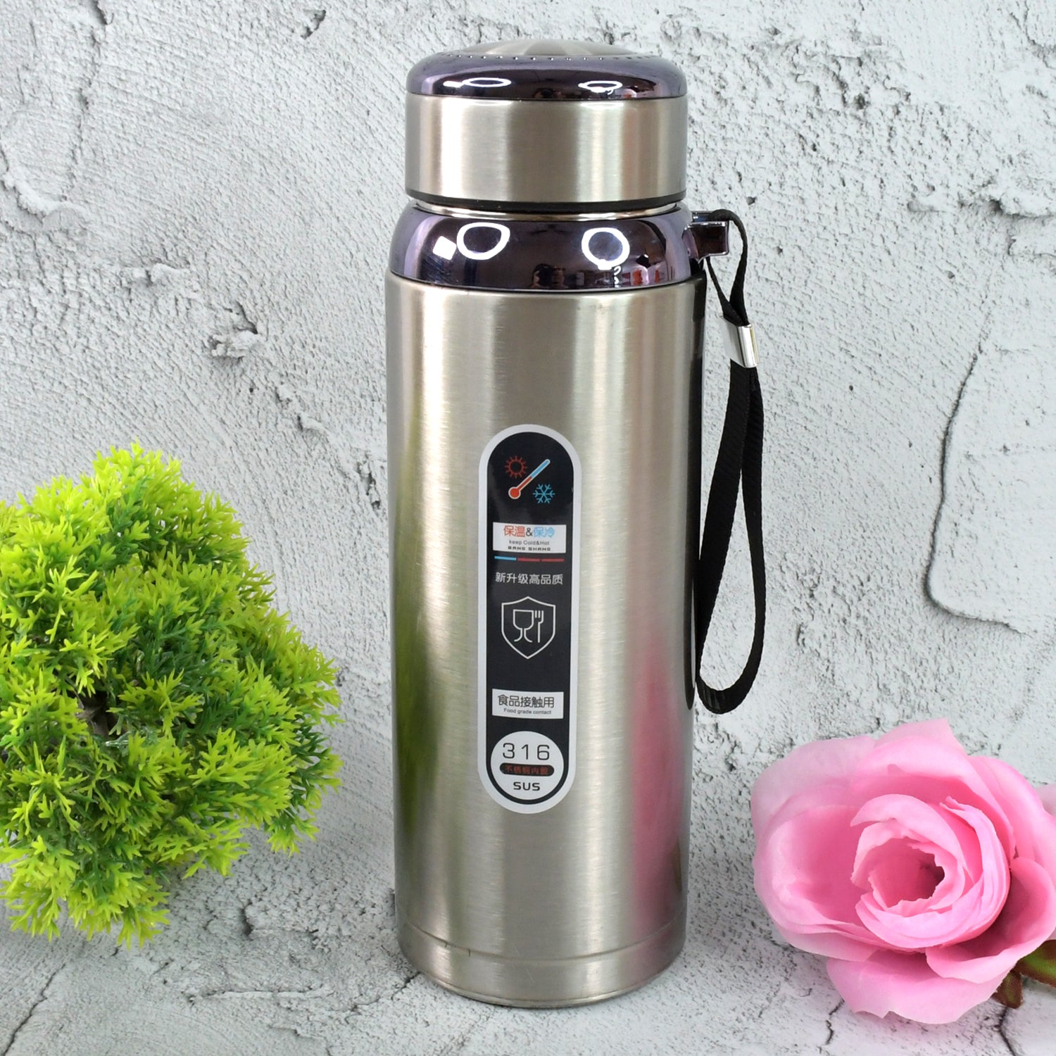 5875 800ml Stainless Steel Water Bottle For Men Women Kids  Thermos Flask  Reusable Leak-proof Thermos Steel For Home Office Gym Fridge Travelling