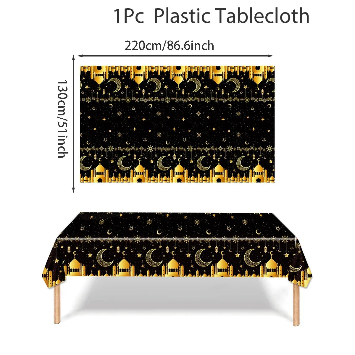 Eid Mubarak Tablecloths Ramadan Decoration for Home 2025 Islamic Muslim Party Decor Ramadan Tableware Supplies Eid Al Adha Gift