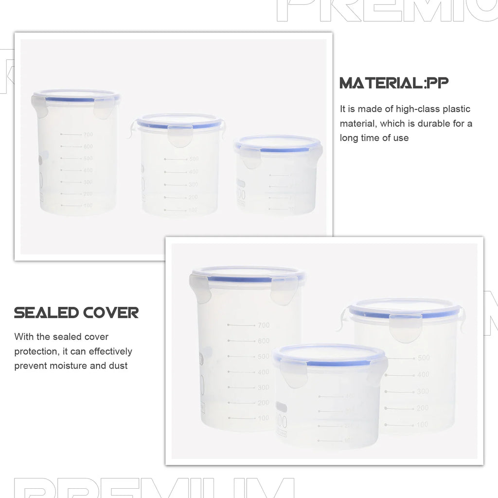 6Pcs Sealed Storage Jars Plastic Airtight Food Containers Grain Storage Canisters Kitchen Food Preservation Plastic Sealed Jar