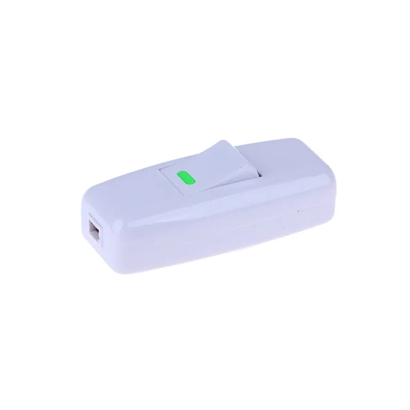 1 Pc Classic White Light Switch Inline ON/OFF for Home Table Bedside Lamp Desk Cord Cable Electrical Accessories
