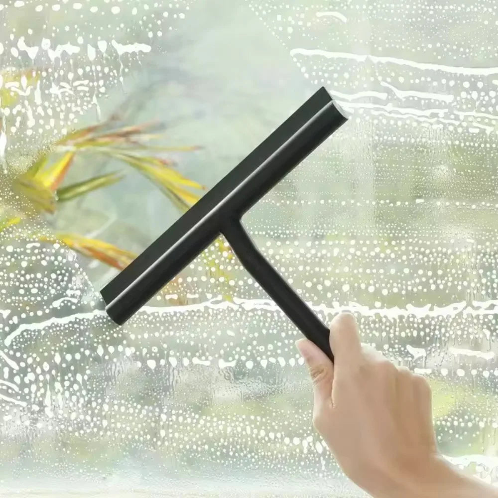 Shower Squeegee Household Window Glass Cleaning Scraper with Silicone Holder Bathroom Mirror Wiper Scraper Bathroom Accessories