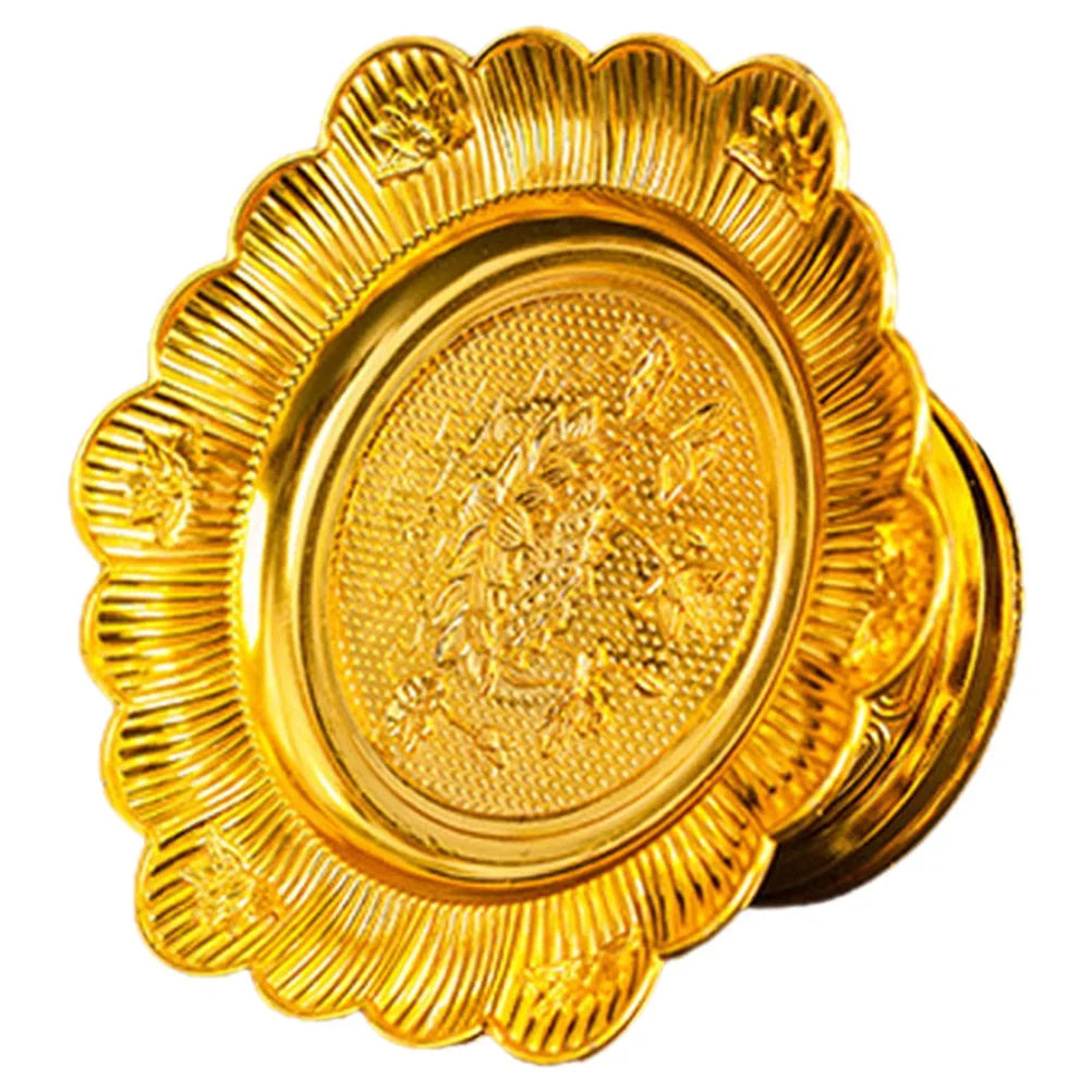 Offering Plate Worship Tray Temple Fruit Holder Exquisite Pattern Snack Dessert Serving Tray Offering Plate