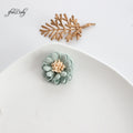 Decorative Handmade 3D Flower 4cm Synthetic Leather Flower With Stamen CRAFT Hair Appliques Embellishments Artificial Floral