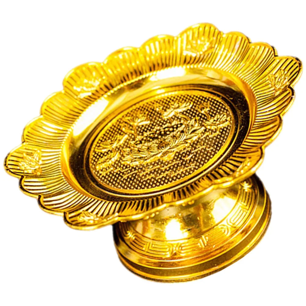 Offering Plate Worship Tray Temple Fruit Holder Exquisite Pattern Snack Dessert Serving Tray Offering Plate