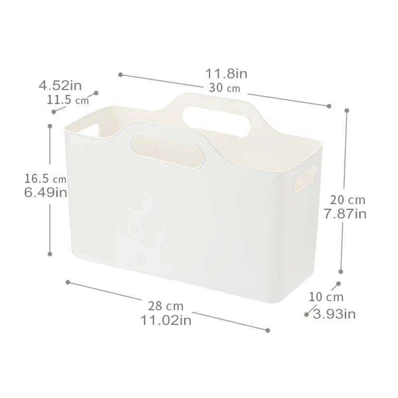 3Pcs With Handle Baskets, Multipurpose Storage Box, Ideal For Storing Cleaning Supplies Or Groceries In The Bathroom And Kitchen