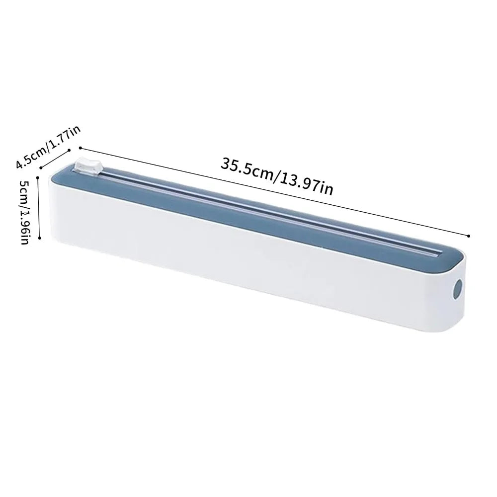High-Quality 2-in-1 Cling Film Dispenser Easy To Use Kitchen Accessories Wrap Dispenser Multi-Functional Cutter Storage Box