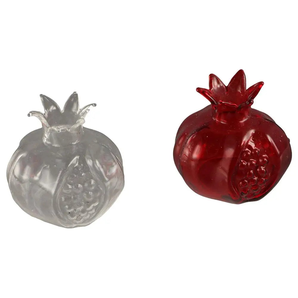 Creative Red Pomegranate Glass Vase Pomegranate Transparent Hydroponic Flower Vase Glass Handmade Fruit Vase Desktop