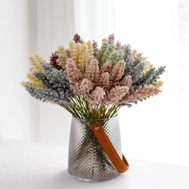 3 Bunches Of 30cm Grain Spike Flowers Fresh With Grass Artificial Flowers Pastoral Home Decoration Wedding Photography Fake Flow