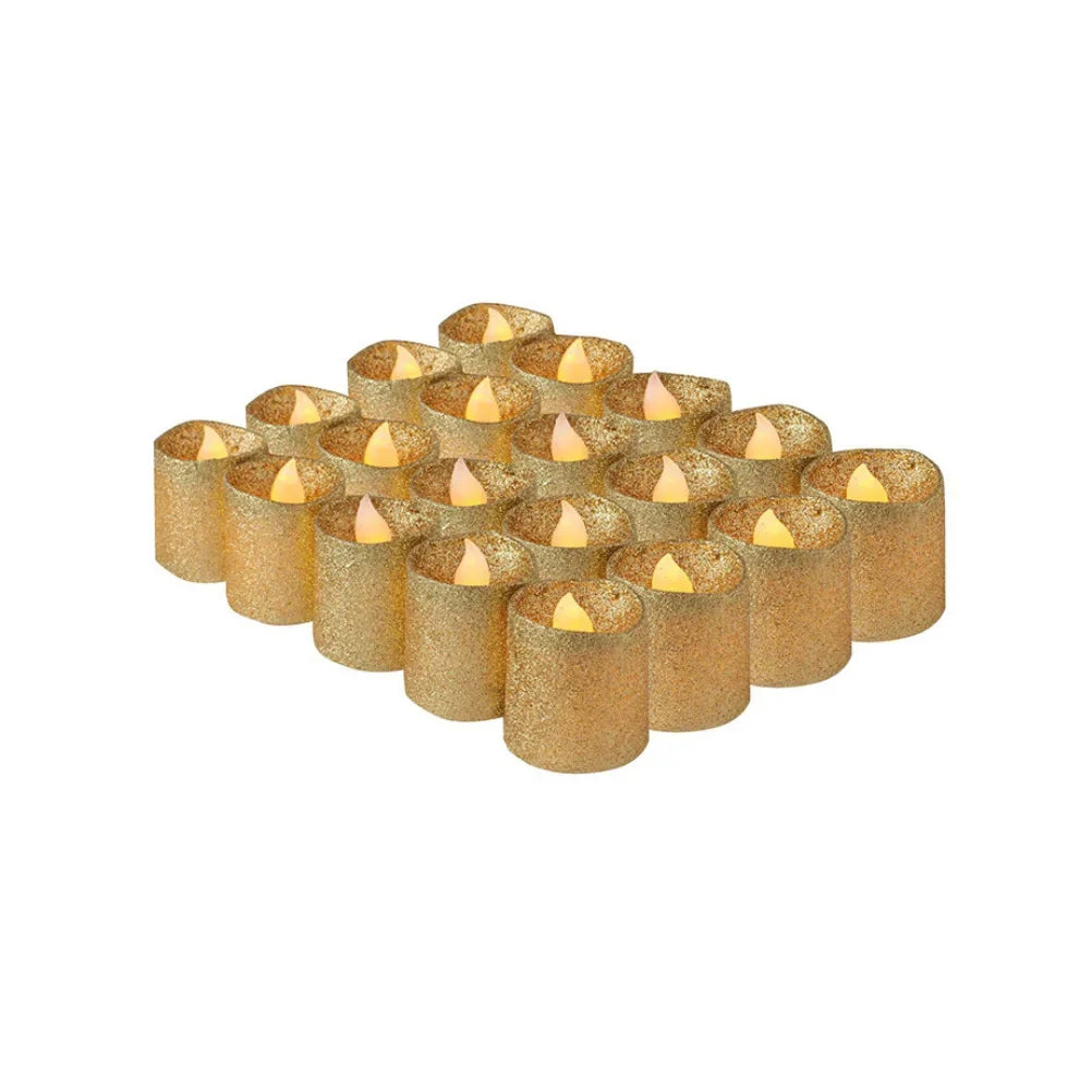 12pcs Glitter Electric Lights Flameless Led Candles For Wedding Christmas Party Home Cafe Bar Decorations Lighting