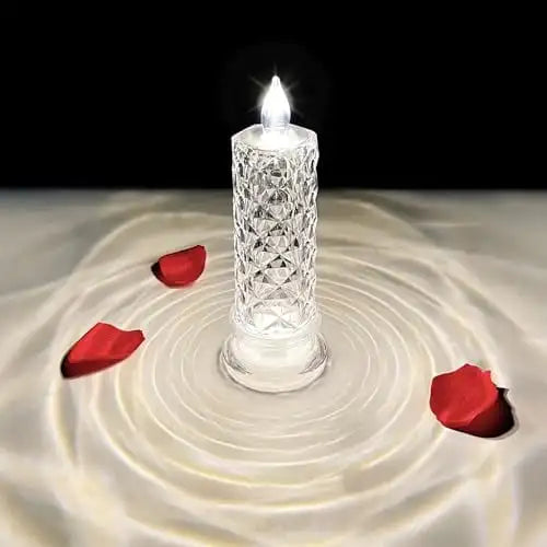 Crystal Candles LED Light Transparent Flameless Battery Power Lantern Night Lamp Wedding Party Birthday Xmas Halloween Decor