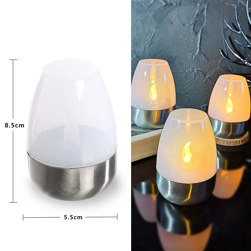 LED Solar Candles Light Flameless Rechargeable Night Light For Wedding Party Garden Decor Outdoor Waterproof Solar Candles Lamp